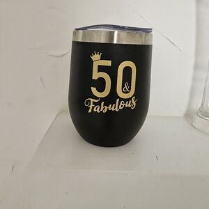 Black and Gold 50 & Fabulous Tumbler